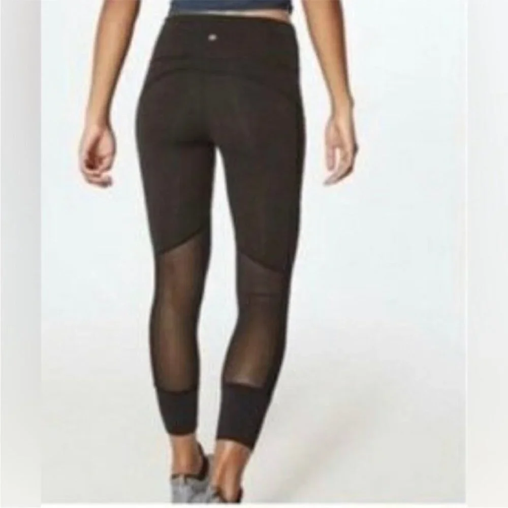 Lululemon Black HIT IT Cropped Leggings T60416 Size 4 High Waisted Pocket, Jelly - Picture 2 of 11